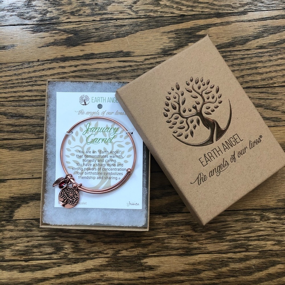 NEW January Garnet Earth Angel Adjustable Bracelet​​